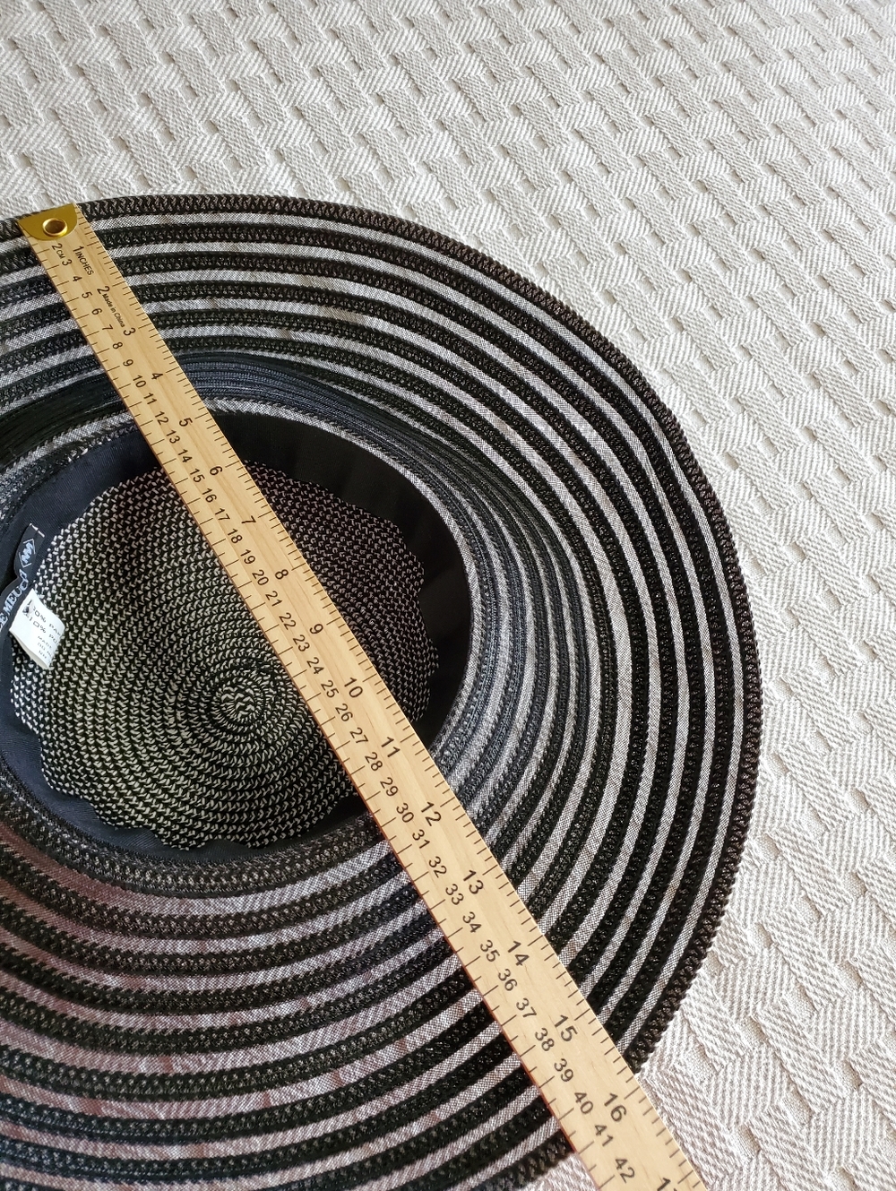 Daniele Meucci Italy Wide Brim Straw Sun Hat Striped Floppy BEACH Vacation - Picture 4 of 8
